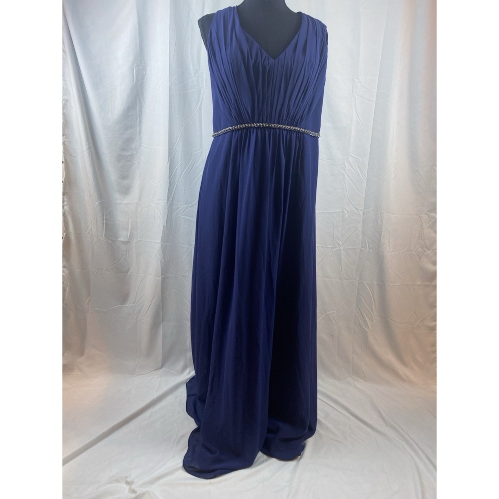 Wonder By Jenny Peckham Navy Blue Long Chiffon Formal Dress Women's Size 14‎